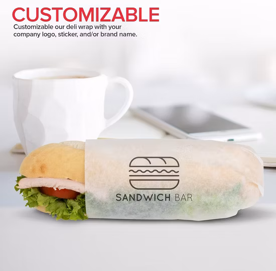 Stockez votre maison 12 x 12 Emballage de charcuterie résistant à la graisse (lot de 500) - Feuilles de papier ciré naturel prédécoupées - Doublures de paniers alimentaires recyclables - Papiers de charcuterie blancs pour.