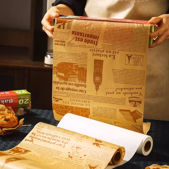 Food Grade Waxed Oil Proof Custom Logo Printed Grease Wrapping Wax Paper